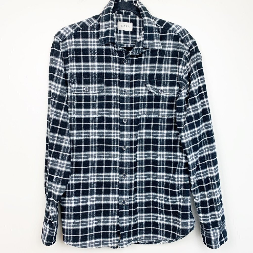 JACH'S Black & White Flannel Button Down Heavy Shirt / Shacket